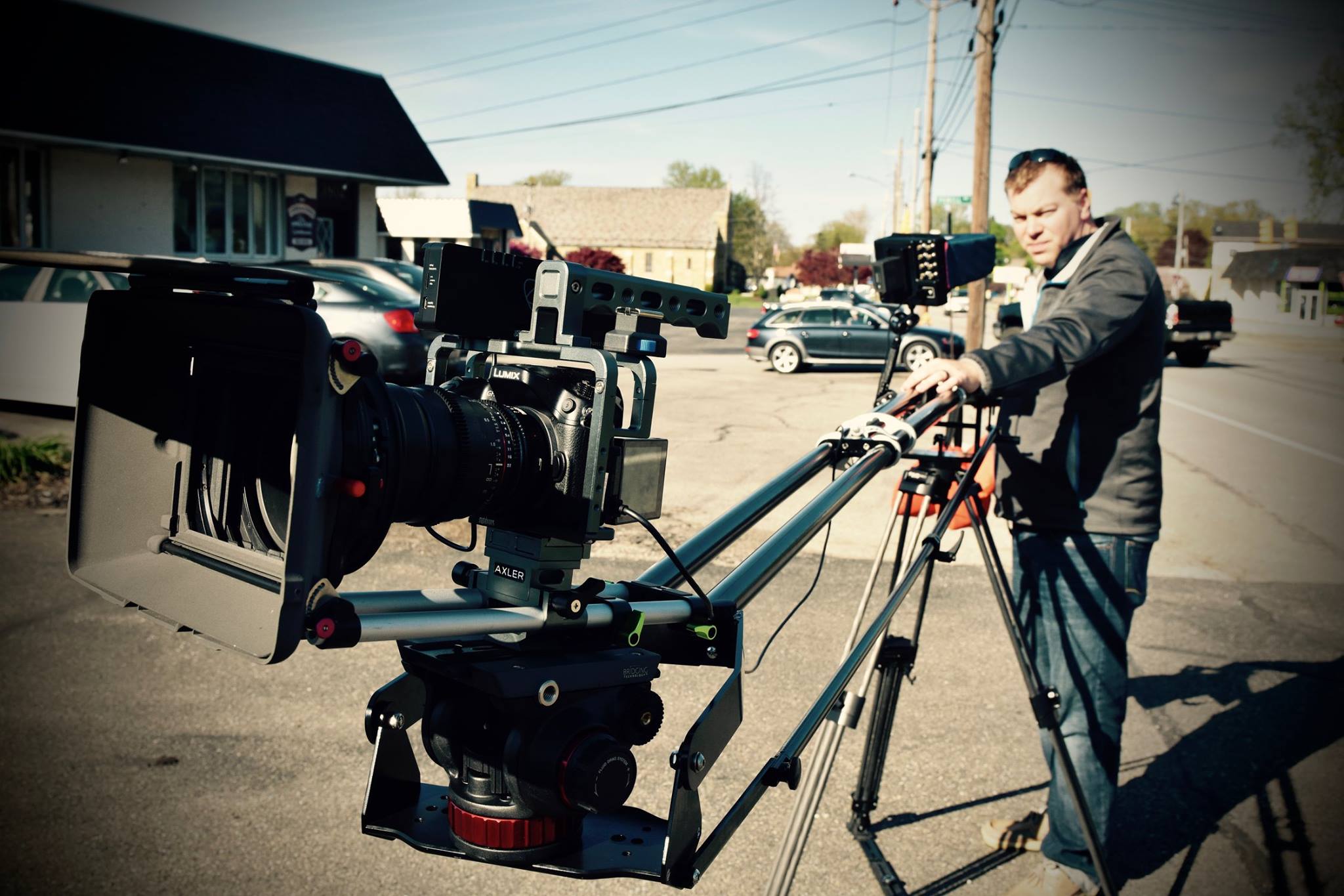 Jamey stewart working a camera crane